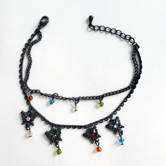 Anna Sui Rare charm bracelet vintage 90s signature butterfly bracelet authentic - Picture 1 of 2